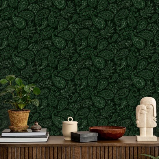 Paisley Scatter Grøn Paisley Baggrund
