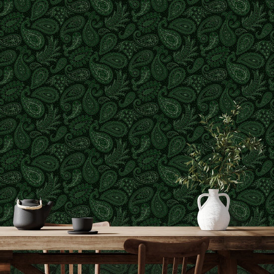 Paisley Scatter Green Fondo de pantalla de Paisley