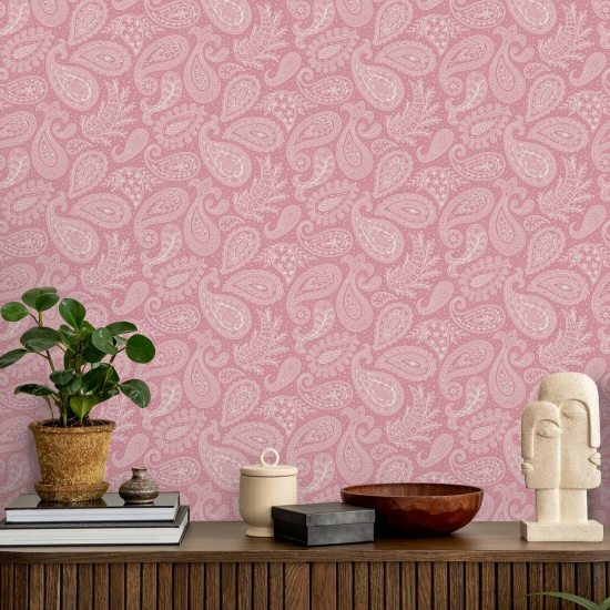 Paisley Scatter Pink Paisley Baggrund