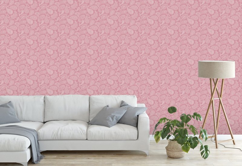 Paisley Scatter Blue Papel de parede Paisley