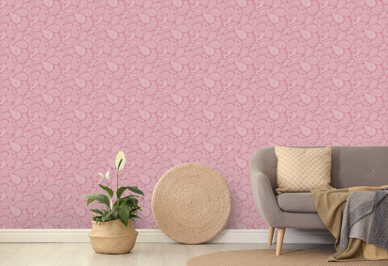 Paisley Scatter Pink Paisley Baggrund