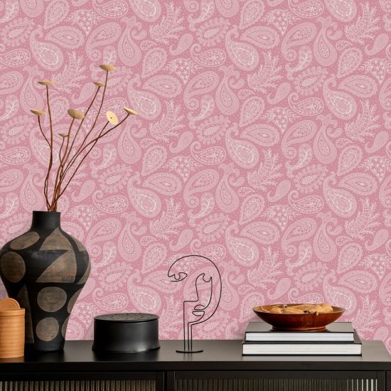 Paisley Scatter Rosa Paisley-Tapete