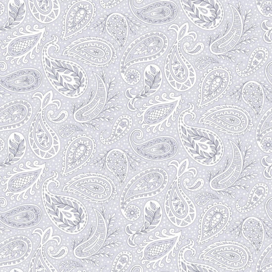 Paisley Scatter Grey Papel de parede Paisley