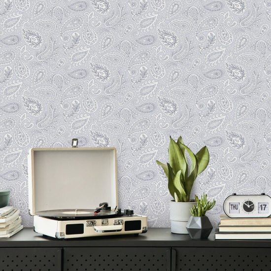 Paisley Scatter Grey Fondo de pantalla de Paisley