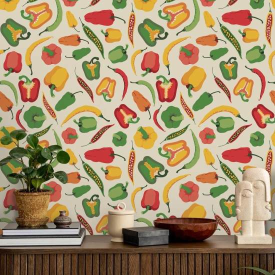 Pepper Scatter I Kitchen Wallpaper