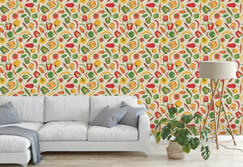 Pepper Scatter I Kitchen Wallpaper