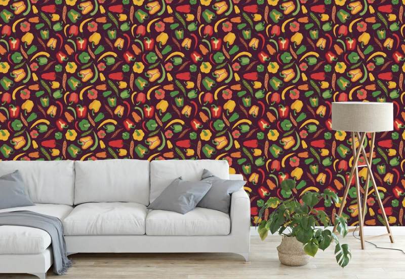 Pepper Scatter III Papel pintado de cocina