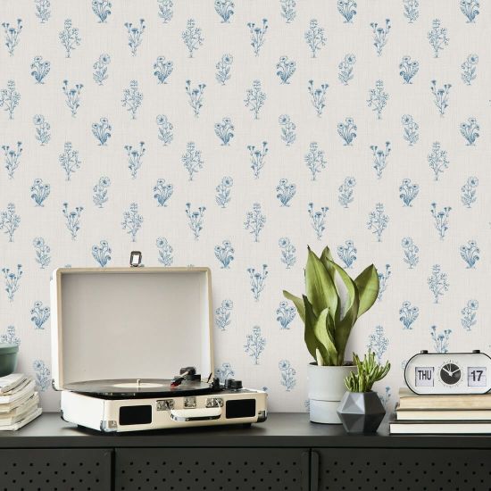 Stauden Denim Blumentapete