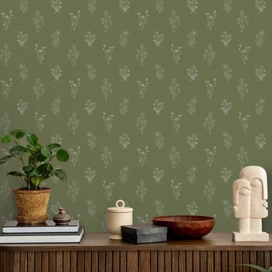 Musgo perene Papel de parede floral