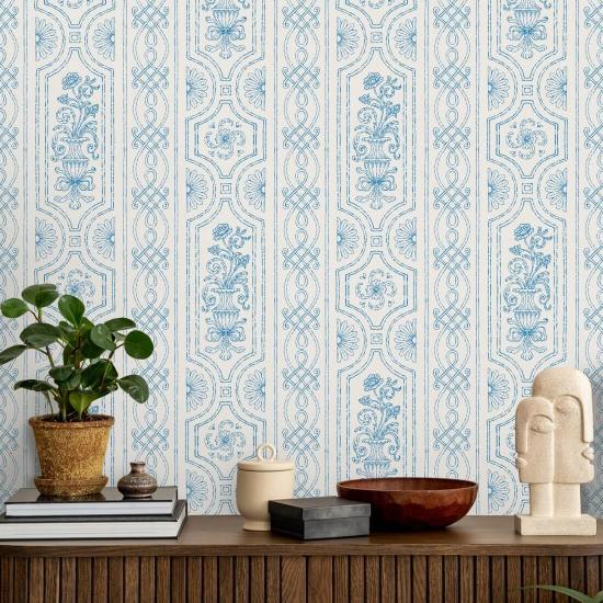 Pilaster Panelling Ink Panel Wallpaper