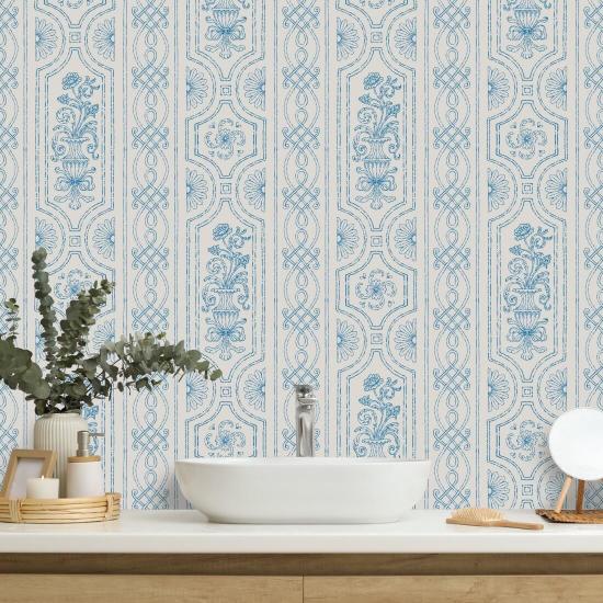 Pilaster Panelling Ink Panel Wallpaper
