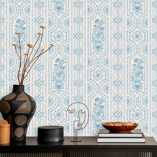 Pilaster Panelling Ink Panel Wallpaper