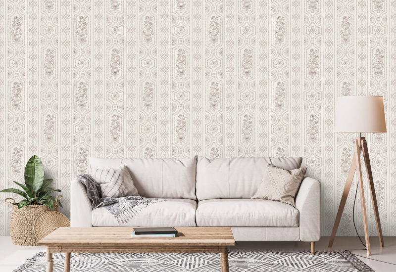 Pilaster Panelling Shell Panel Wallpaper