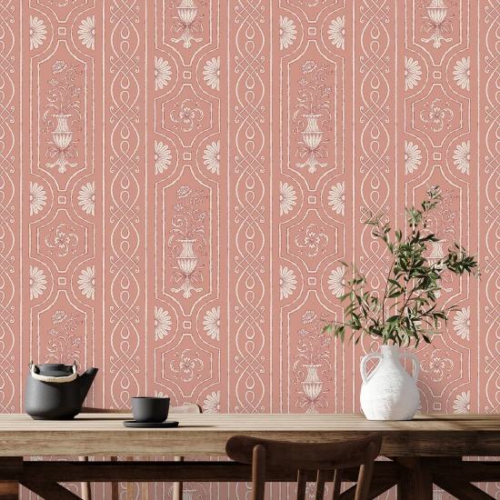 Pilaster Panelling Pink Vintage Panel Baggrund