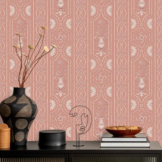 Painéis de pilastra rosa Papel de parede de painel vintage