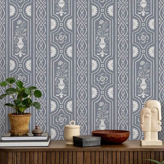 Pilaster Panelling Flint Panel Wallpaper