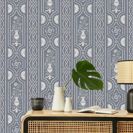Pilaster Panelling Flint Panel Wallpaper