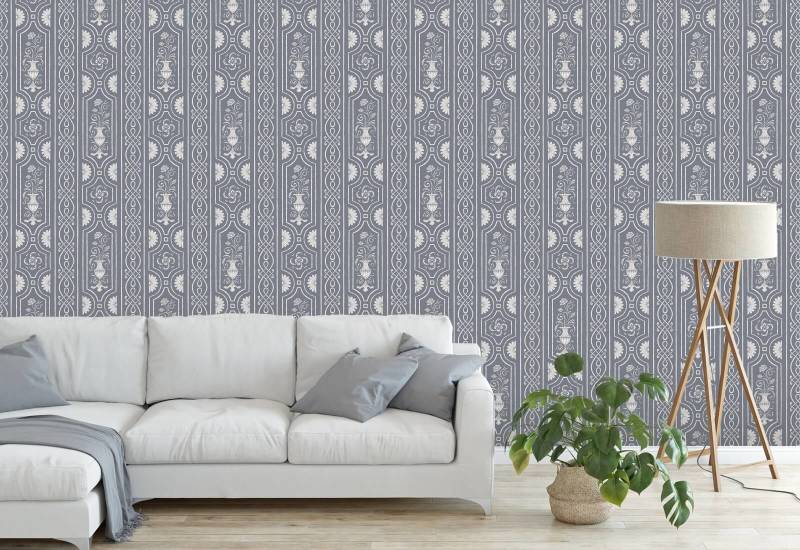 Pilaster Panelling Flint Panel Wallpaper