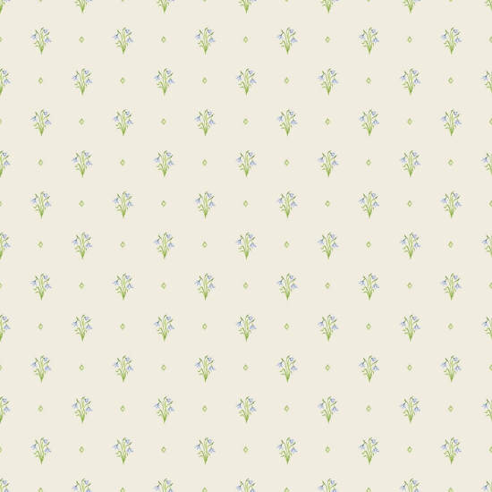 Snowdrop Neutral Papel pintado floral clásico