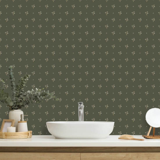 Snowdrop Green Papel de parede vintage