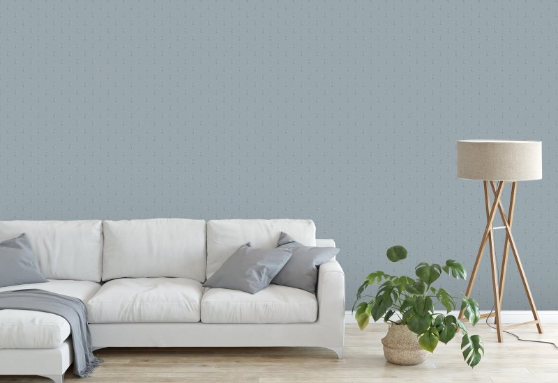 Snowdrop Blue Vintage Wallpaper
