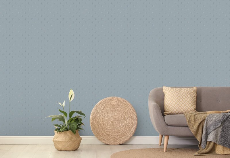 Snowdrop Blue Vintage Wallpaper