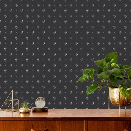 Snowdrop Navy Classic Wallpaper