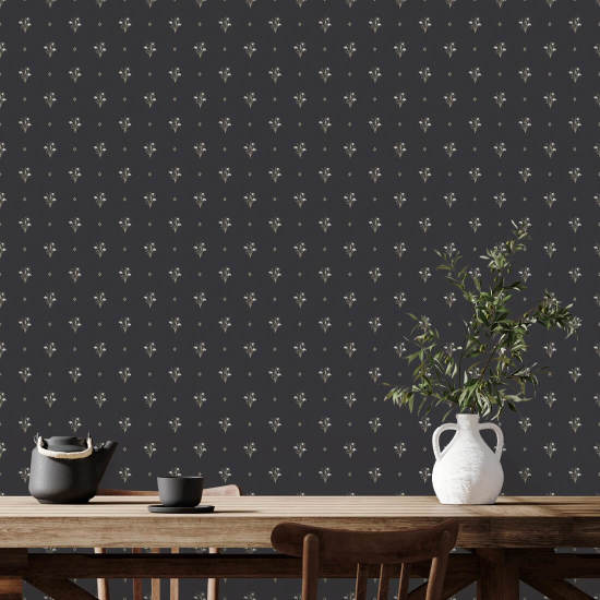 Snowdrop Navy Papier peint classique