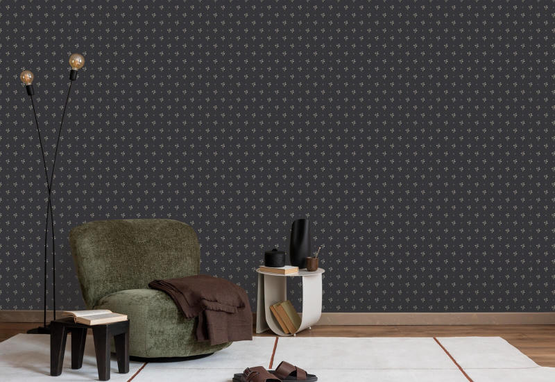 Snowdrop Navy Classic Wallpaper