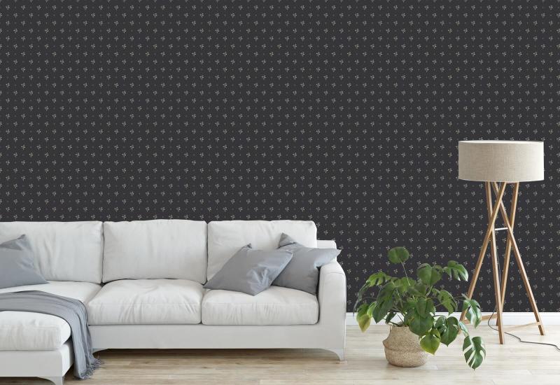Snowdrop Navy Classic Wallpaper