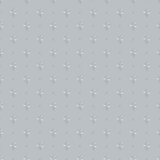 Snowdrop Grey Vintage Wallpaper