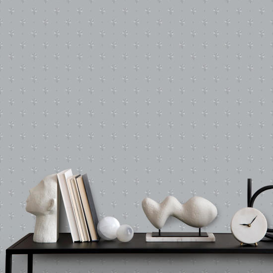 Snowdrop Grey Vintage Wallpaper