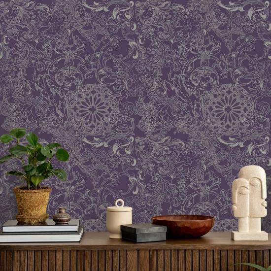 Opulence Iris Veil Floral Wallpaper