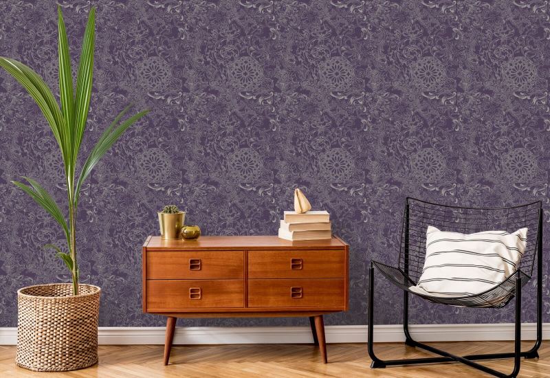 Opulence Iris Veil Floral Wallpaper