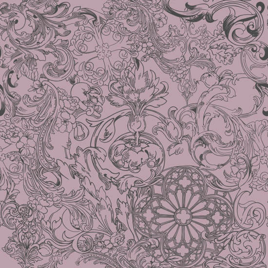 Opulence Mauve Meadow Classic Wallpaper