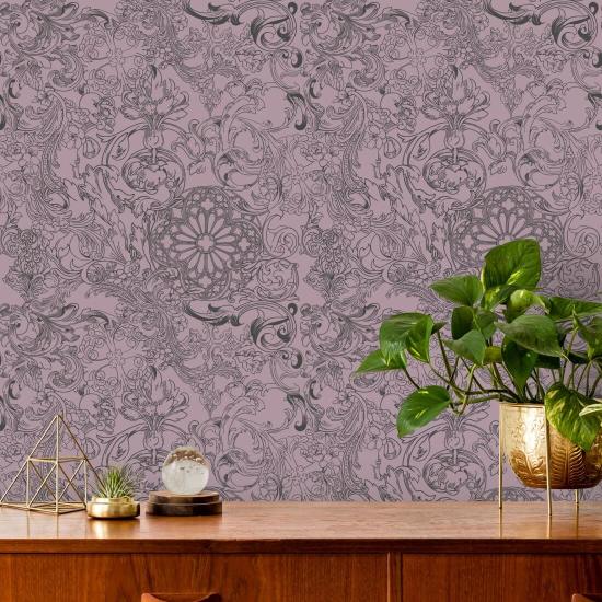 Opulence Mauve Meadow Classic Wallpaper