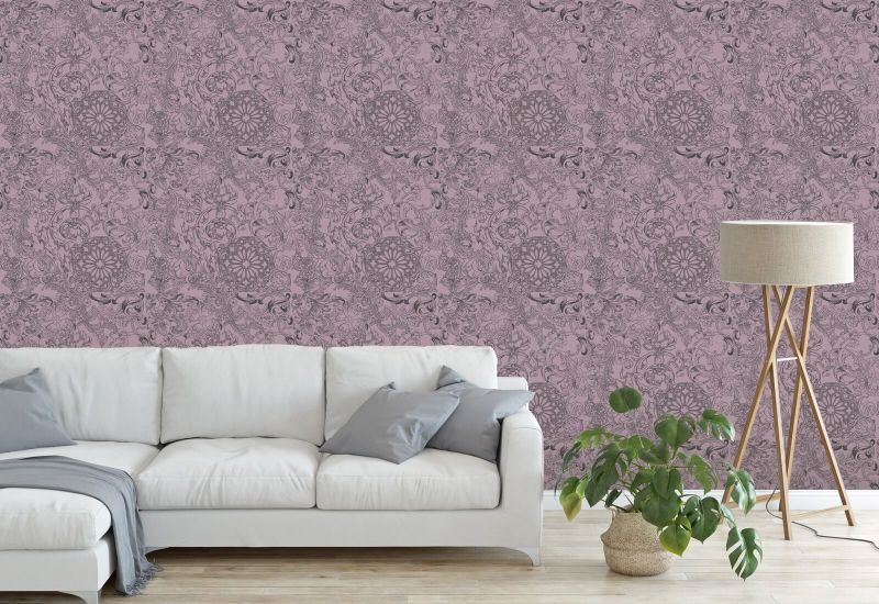 Opulence Mauve Meadow Classic Wallpaper