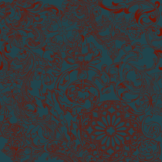 Opulence Midnight Fire Vintage Wallpaper