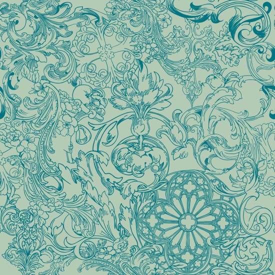 Opulence Peacock Teal Classic Wallpaper