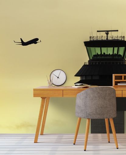 yellow and black customisable airport wall mural called Air Traffic Control from photographer Anthony Bryant yellow and black customisable airport wall mural called Air Traffic Control from photographer Anthony Bryant