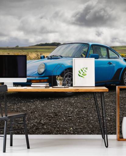 customisable car wall mural called Blue Porsche Carrera for home offices, man caves and bedrooms customisable car wall mural called Blue Porsche Carrera for home offices, man caves and bedrooms