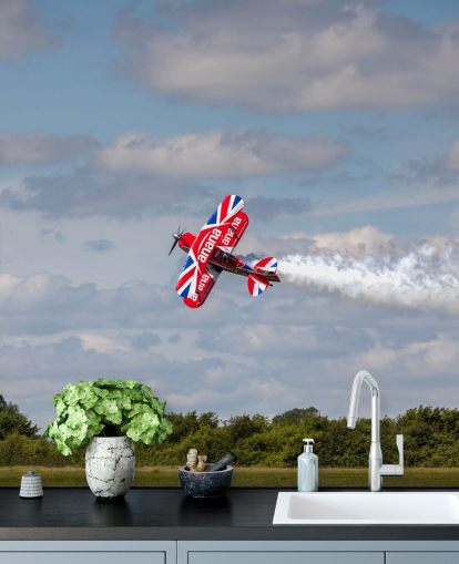 personalisierbares Leichtflugzeug-Wandbild namens British Stunt Plane von Anthony Bryant personalisierbares Leichtflugzeug-Wandbild namens British Stunt Plane von Anthony Bryant