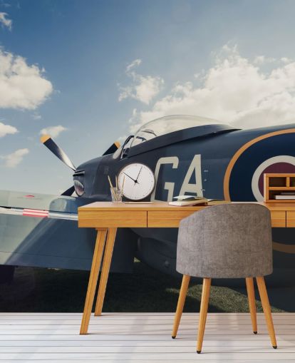 customisable blue military plane wall mural called Classic Spitfire by Anthony Bryant customisable blue military plane wall mural called Classic Spitfire by Anthony Bryant