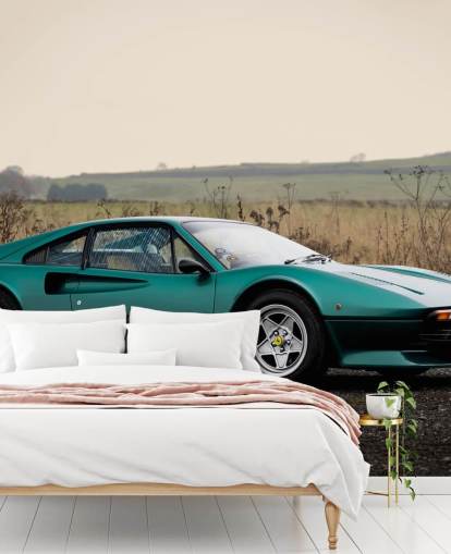 green customisable sports car wall mural called Ferrari 308 by photographer Anythony Bryant green customisable sports car wall mural called Ferrari 308 by photographer Anythony Bryant