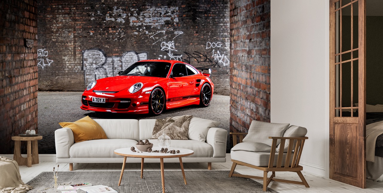 Porsche 911 Turbo Underground Wall Mural | Wallsauce CA