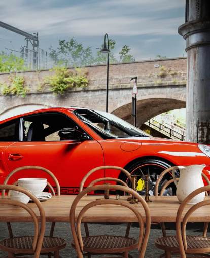 röd porsche väggmålning som heter Porsche 911 Turbo av Anthony Bryant för hemmakontor, mangrottor och mer röd porsche väggmålning som heter Porsche 911 Turbo av Anthony Bryant för hemmakontor, mangrottor och mer