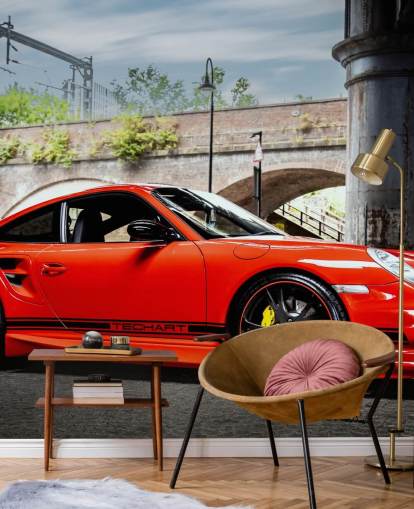 rotes Porsche-Wandbild namens Porsche 911 Turbo von Anthony Bryant für Heimbüros, Man Caves und mehr rotes Porsche-Wandbild namens Porsche 911 Turbo von Anthony Bryant für Heimbüros, Man Caves und mehr