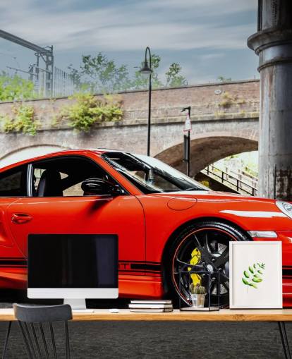 red porsche wall mural called Porsche 911 Turbo by Anthony Bryant for home offices, man caves and more red porsche wall mural called Porsche 911 Turbo by Anthony Bryant for home offices, man caves and more