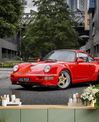 muokattava punainen porsche-seinämaalaus nimeltä Porsche 911 Carrera valokuvaaja Anthony Bryantilta muokattava punainen porsche-seinämaalaus nimeltä Porsche 911 Carrera valokuvaaja Anthony Bryantilta