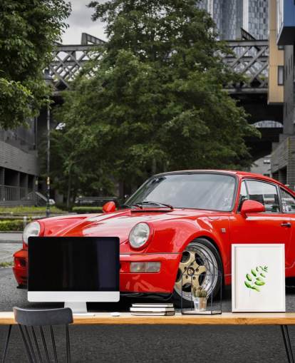 aanpasbare rode porsche-muurschildering genaamd Porsche 911 Carrera van fotograaf Anthony Bryant aanpasbare rode porsche-muurschildering genaamd Porsche 911 Carrera van fotograaf Anthony Bryant